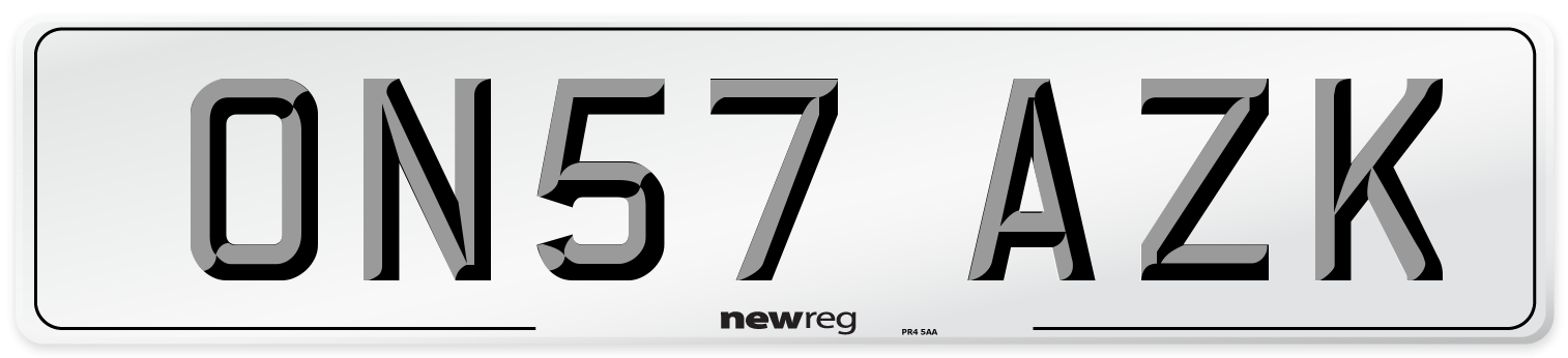 ON57 AZK Number Plate from New Reg